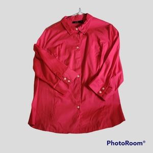 Apt 9 Women's Plus Button Down Shirt Dark Pink Size 0X